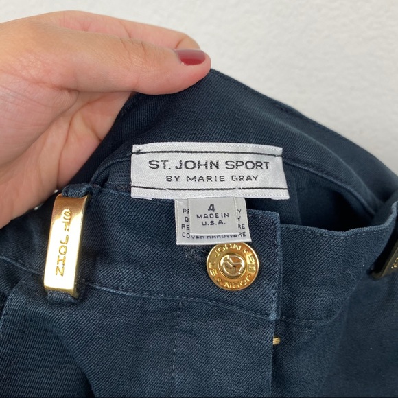 St. John Black Straight Leg Pants Gold Hardware - Picture 7 of 8